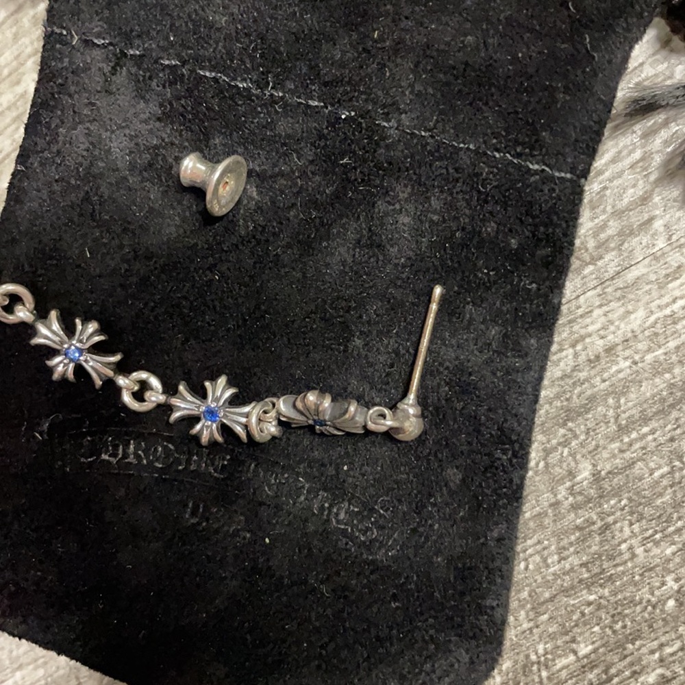 Authentic Chrome Hearts 5-Link Tiny E Earring - image 4